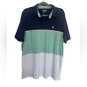 IZOD Men’s Golf Polo Shirt Colorblock Stretch Size L